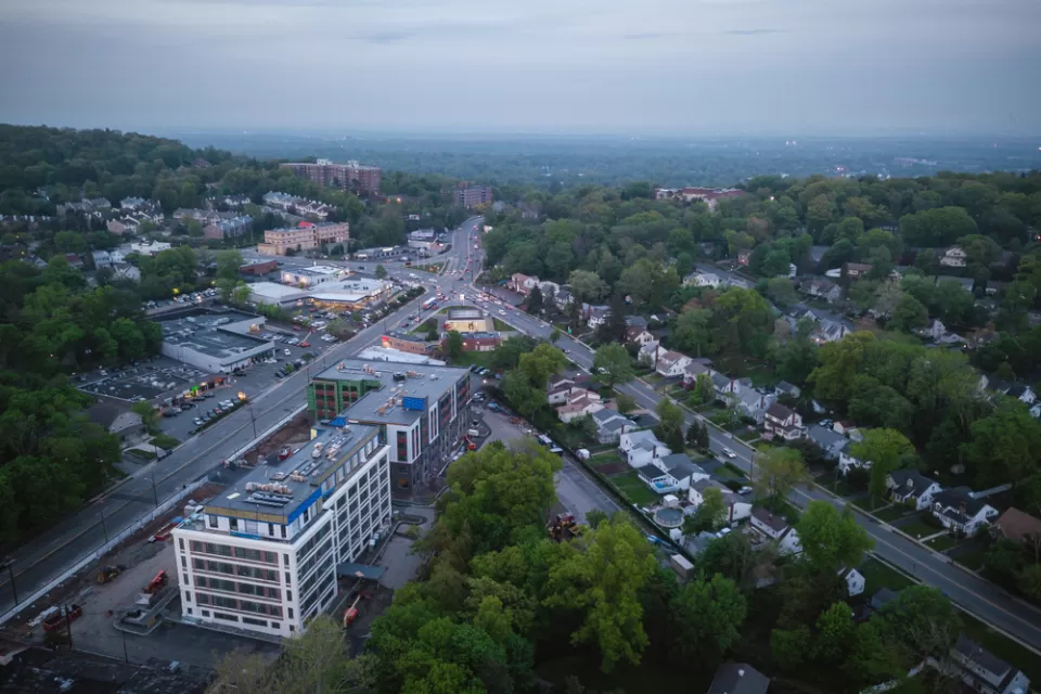 Aerial view of West Orange, New Jersey